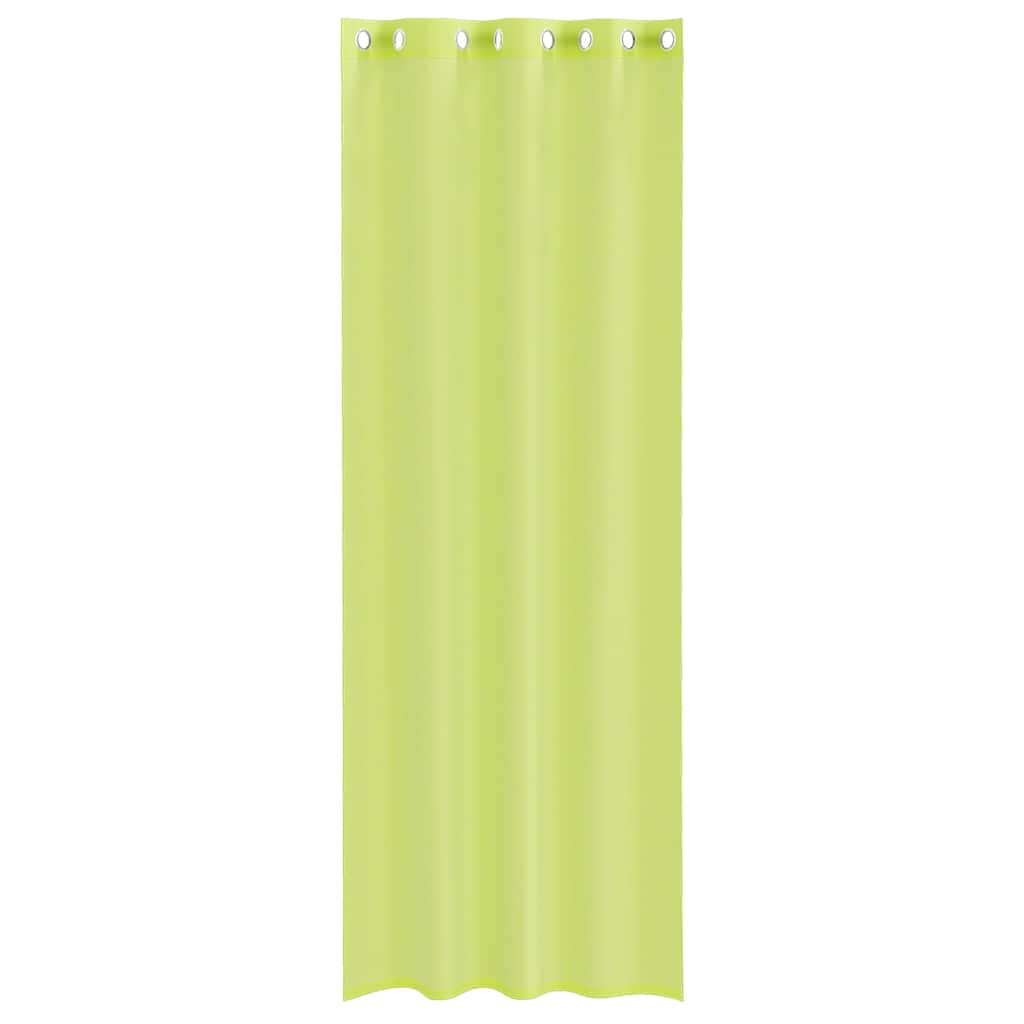 Κουρτίνες Voile με ροδέλες 2 τεμάχια Πράσινο Μήλο 140x260 εκ.