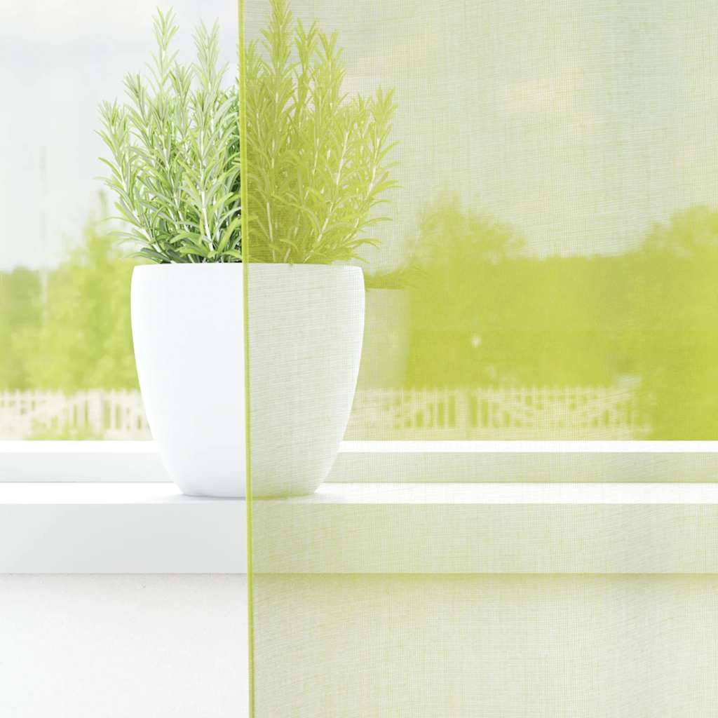 Κουρτίνες Voile με ροδέλες 2 τεμάχια Πράσινο Μήλο 140x300 εκ.
