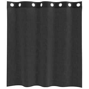 Κουρτίνες Voile με ροδέλες 2 τεμάχια Μαύρο 140x140 εκ.