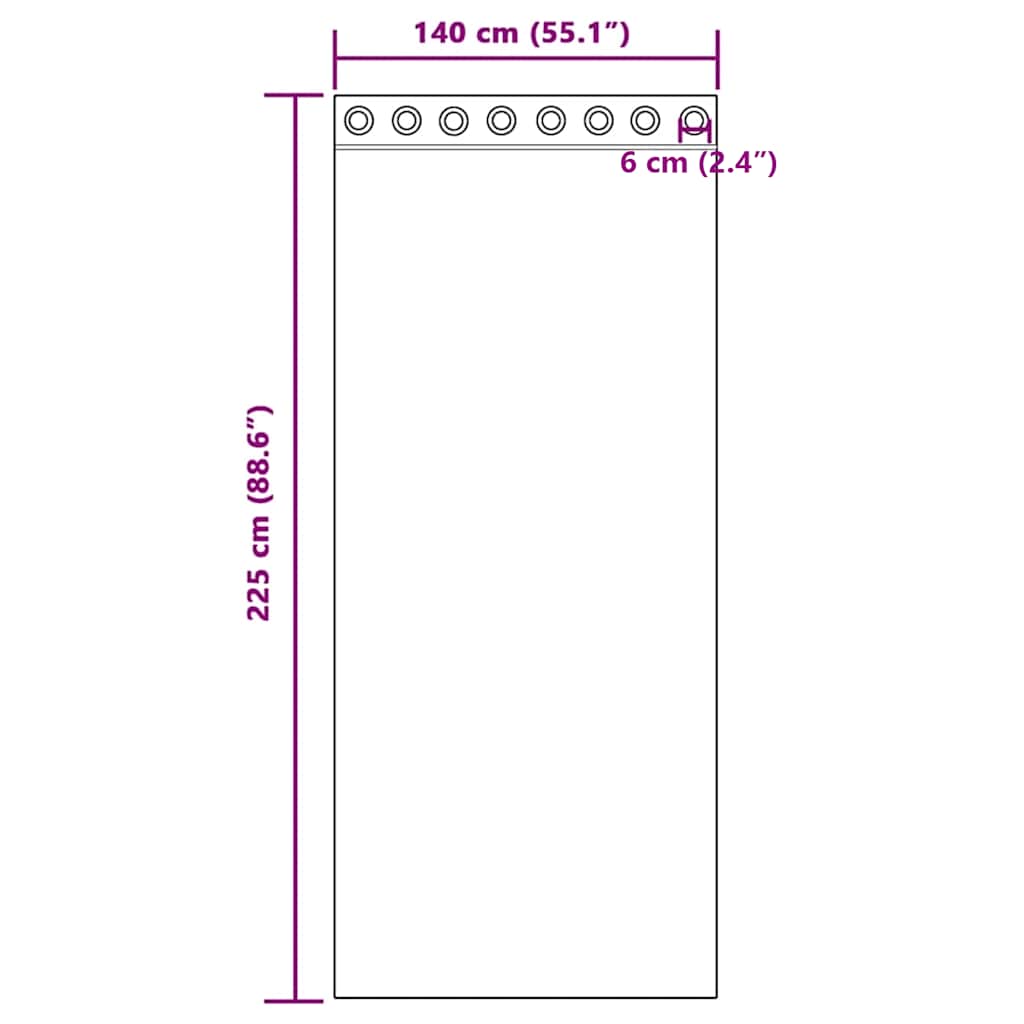 Κουρτίνες Voile με ροδέλες 2 τεμάχια Μαύρο 140x225 εκ.
