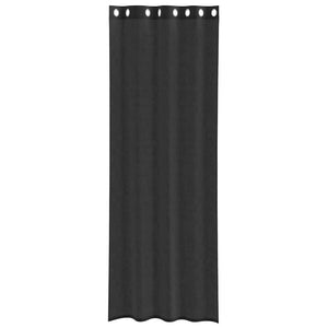 Κουρτίνες Voile με ροδέλες 2 τεμάχια Μαύρο 140x260 εκ.