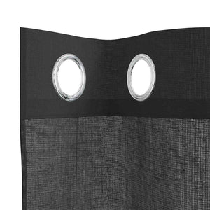 Κουρτίνες Voile με ροδέλες 2 τεμάχια Μαύρο 140x260 εκ.