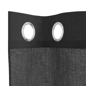 Κουρτίνες Voile με ροδέλες 2 τεμάχια Μαύρο 140x300 εκ. - Pakobazaar