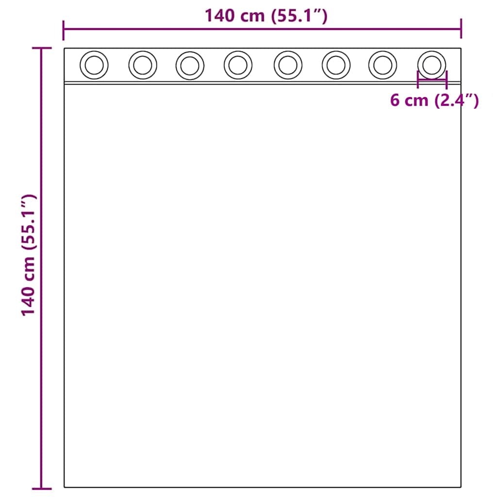 Κουρτίνες Voile με ροδέλες 2 τεμάχια Καφέ 140x140 εκ.