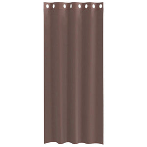 Κουρτίνες Voile με ροδέλες 2 τεμάχια Καφέ 140x225 εκ.