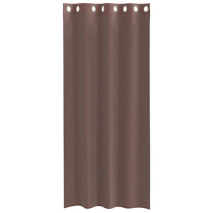 Κουρτίνες Voile με ροδέλες 2 τεμάχια Καφέ 140x245 εκ.