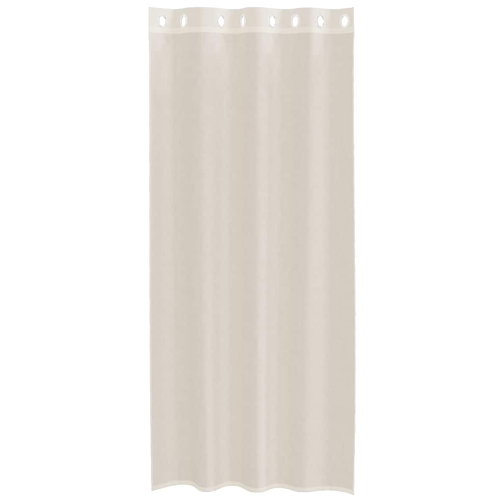 Κουρτίνες Voile με ροδέλες 2 τεμάχια Κρεμ 140x245 εκ.