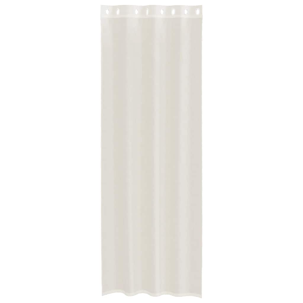 Κουρτίνες Voile με ροδέλες 2 τεμάχια Κρεμ 140x300 εκ. - Pakobazaar