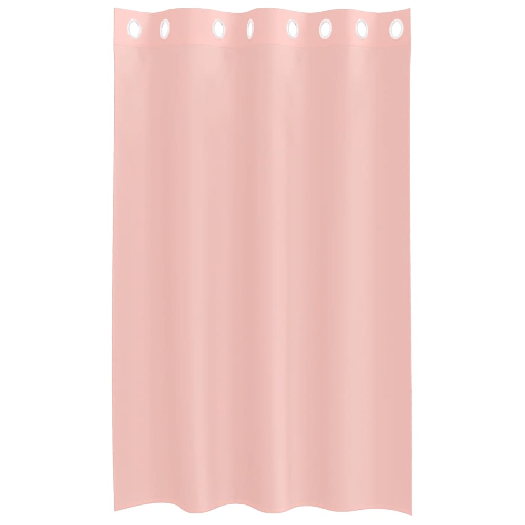 Κουρτίνες Voile με ροδέλες 2 τεμάχια Ροζ 140x175 εκ.