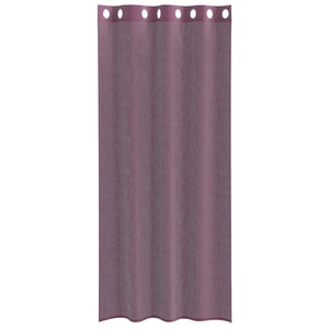Κουρτίνες Voile με ροδέλες 2 τεμάχια Μοβ 140x225 εκ. - Pakobazaar