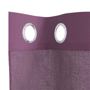 Κουρτίνες Voile με ροδέλες 2 τεμάχια Μοβ 140x225 εκ. - Pakobazaar