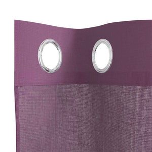 Κουρτίνες Voile με ροδέλες 2 τεμάχια Μοβ 140x245 εκ.