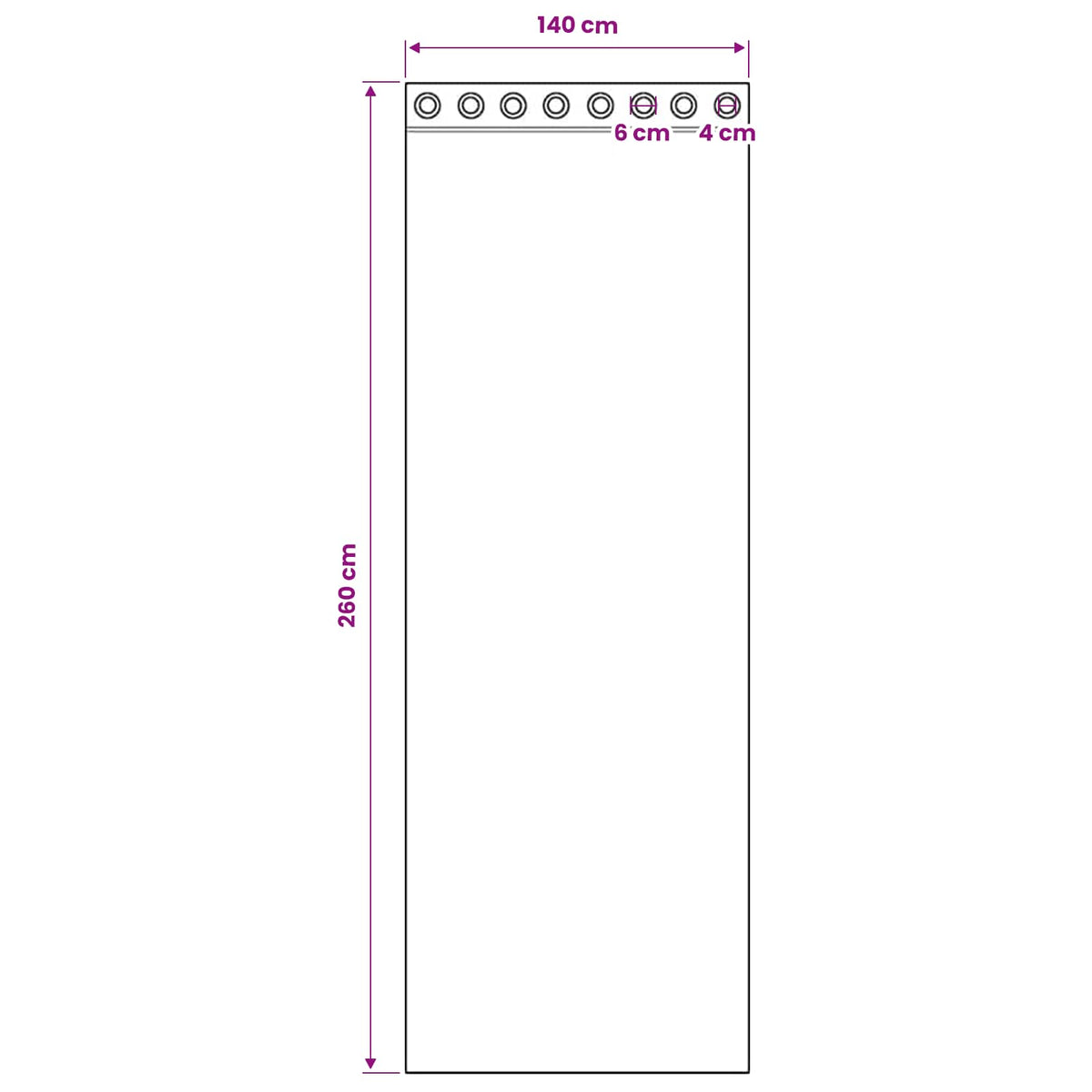 Κουρτίνες Voile με ροδέλες 2 τεμάχια Μοβ 140x260 εκ. - Pakobazaar