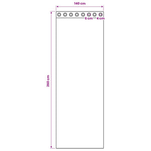 Κουρτίνες Voile με ροδέλες 2 τεμάχια Μοβ 140x260 εκ. - Pakobazaar