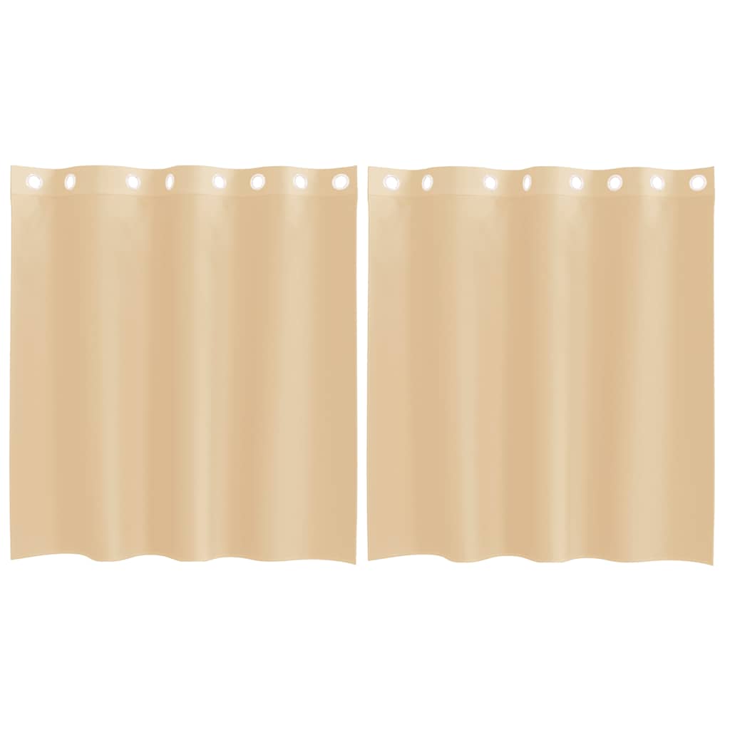 Voile κουρτίνες με ροδέλες 2 τεμάχια Χρώμα Άμμου