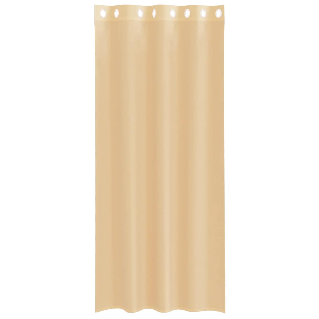 Voile κουρτίνες με ροδέλες 2 τεμάχια Χρώμα Άμμου