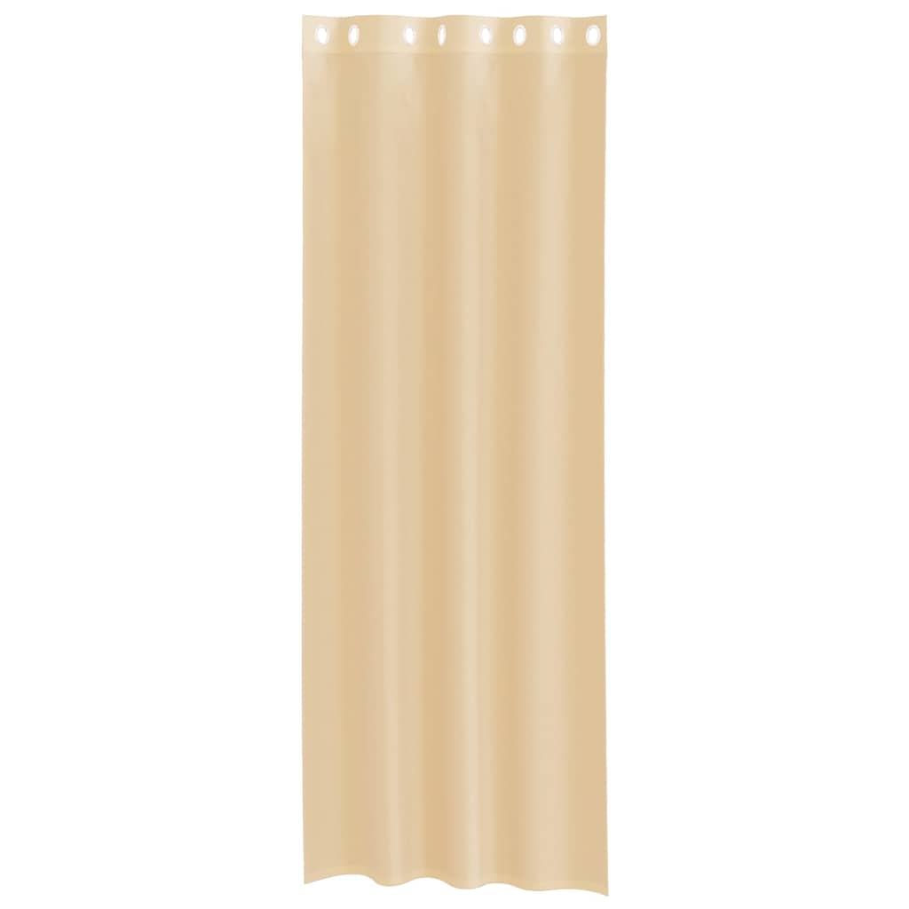 Voile κουρτίνες με ροδέλες 2 τεμάχια Χρώμα Άμμου