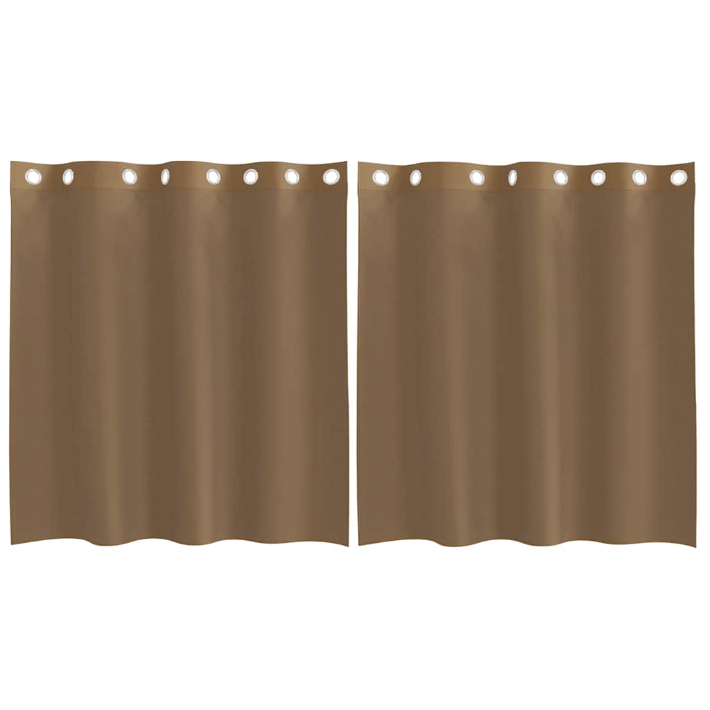Voile κουρτίνες με ροδέλες 2 τεμάχια Ανοιχτό Καφέ