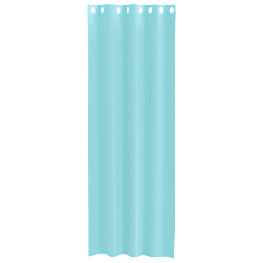 Voile κουρτίνες με ροδέλες 2 τεμάχια Τιρκουάζ