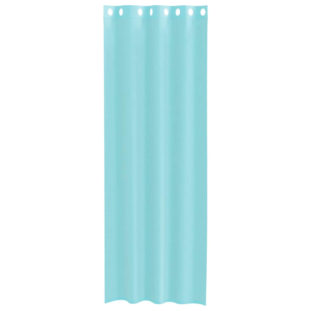 Voile κουρτίνες με ροδέλες 2 τεμάχια Τιρκουάζ - Pakobazaar