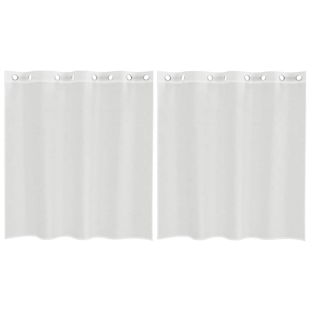 Voile κουρτίνες με ροδέλες 2 τεμάχια Λευκό - Pakobazaar