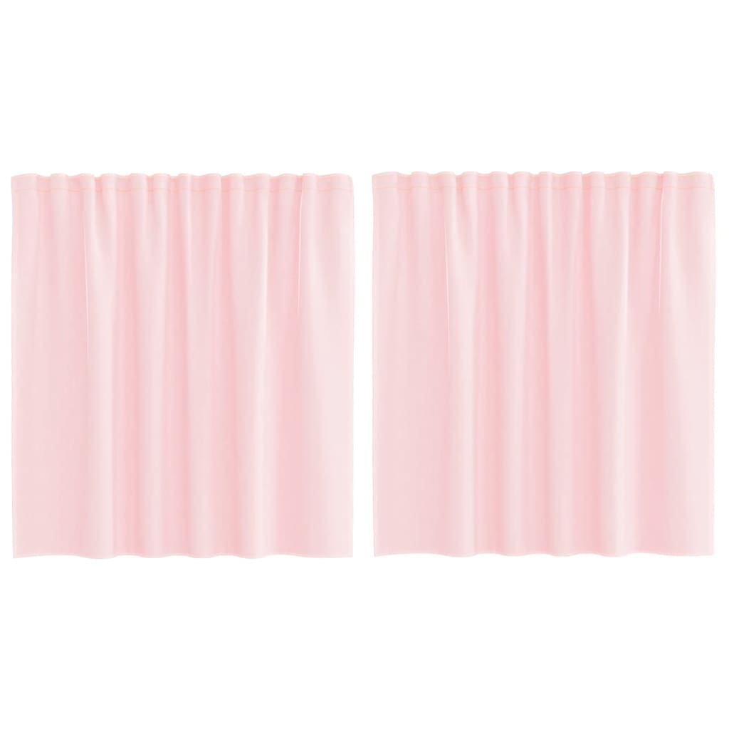 Voile κουρτίνες με τσέπες ράβδου 2 τεμάχια Ανοιχτό Ροζ