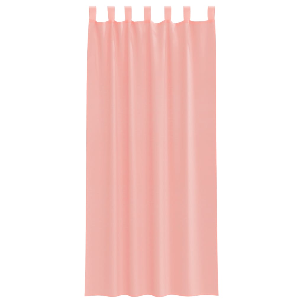 Voile κουρτίνες με τσέπες ράβδου 2 τεμάχια Ροζ