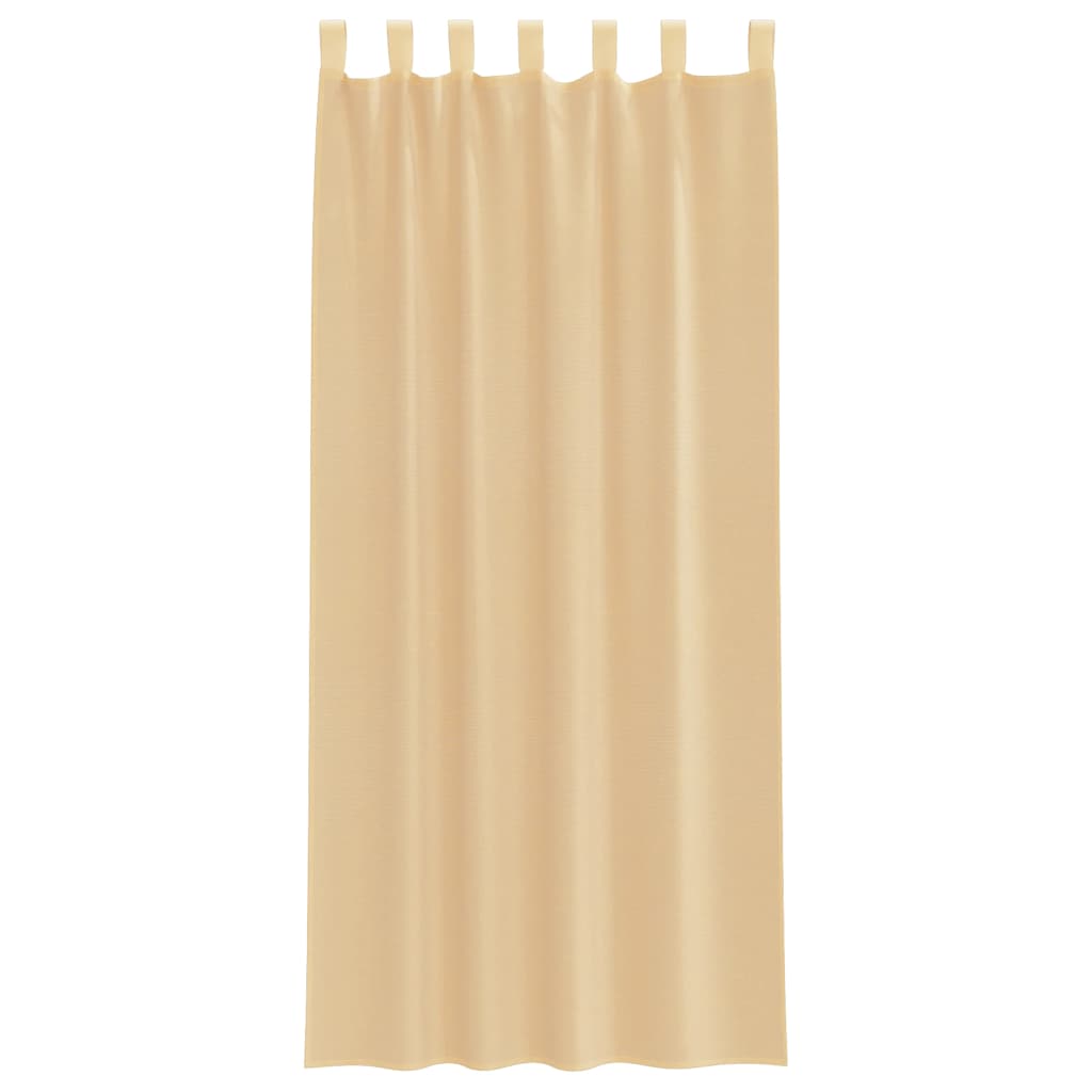 Κουρτίνες Voile με τσέπες ράβδου 2 τεμάχια Χρώμα Άμμου