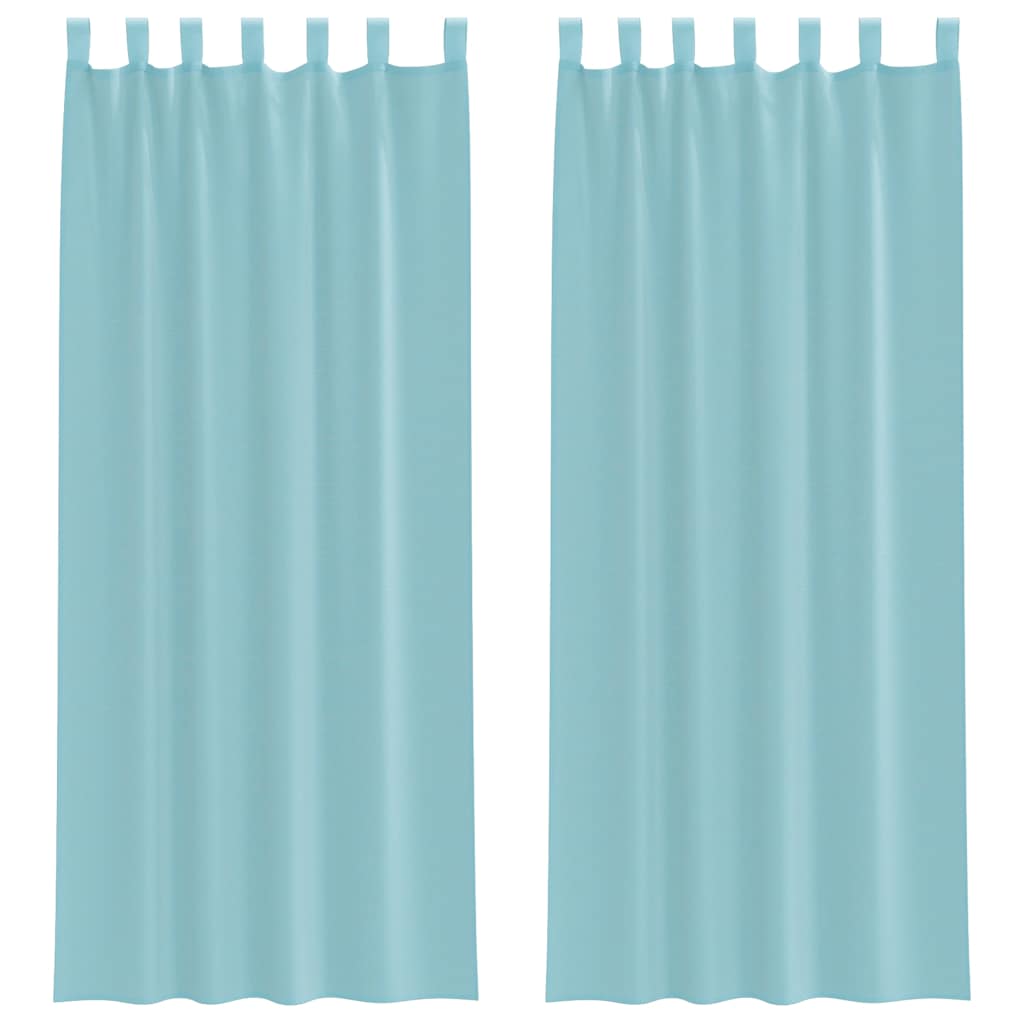 Κουρτίνες Voile με τσέπες ράβδου 2 τεμάχια Τιρκουάζ