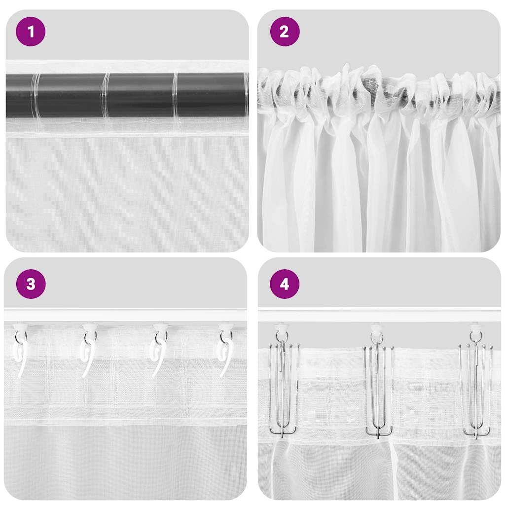 Κουρτίνες Voile με τσέπες ράβδου 2 τεμάχια Τιρκουάζ