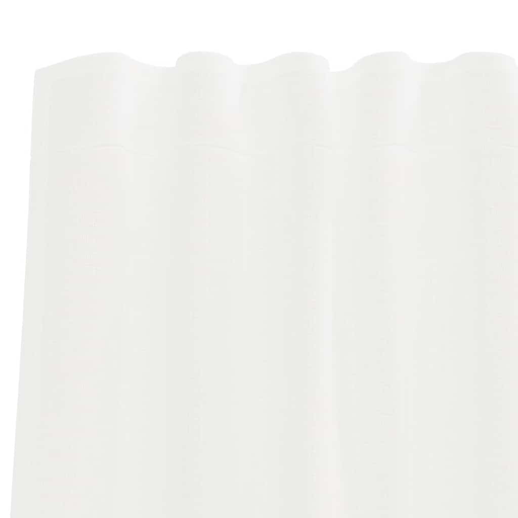 Κουρτίνες Voile με τσέπες ράβδου 2 τεμάχια Λευκό - Pakobazaar