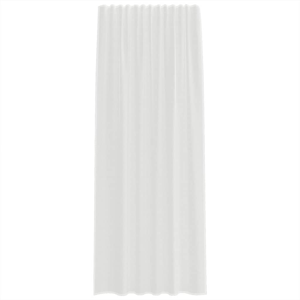 Κουρτίνες Voile με τσέπες ράβδου 2 τεμάχια Λευκό - Pakobazaar