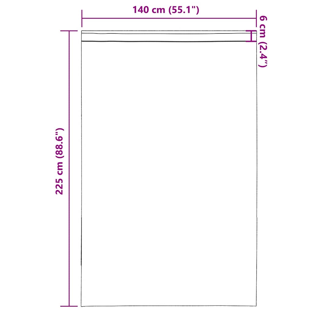 Κουρτίνες Voile με τσέπες ράβδου 2 τεμάχια Λευκό - Pakobazaar