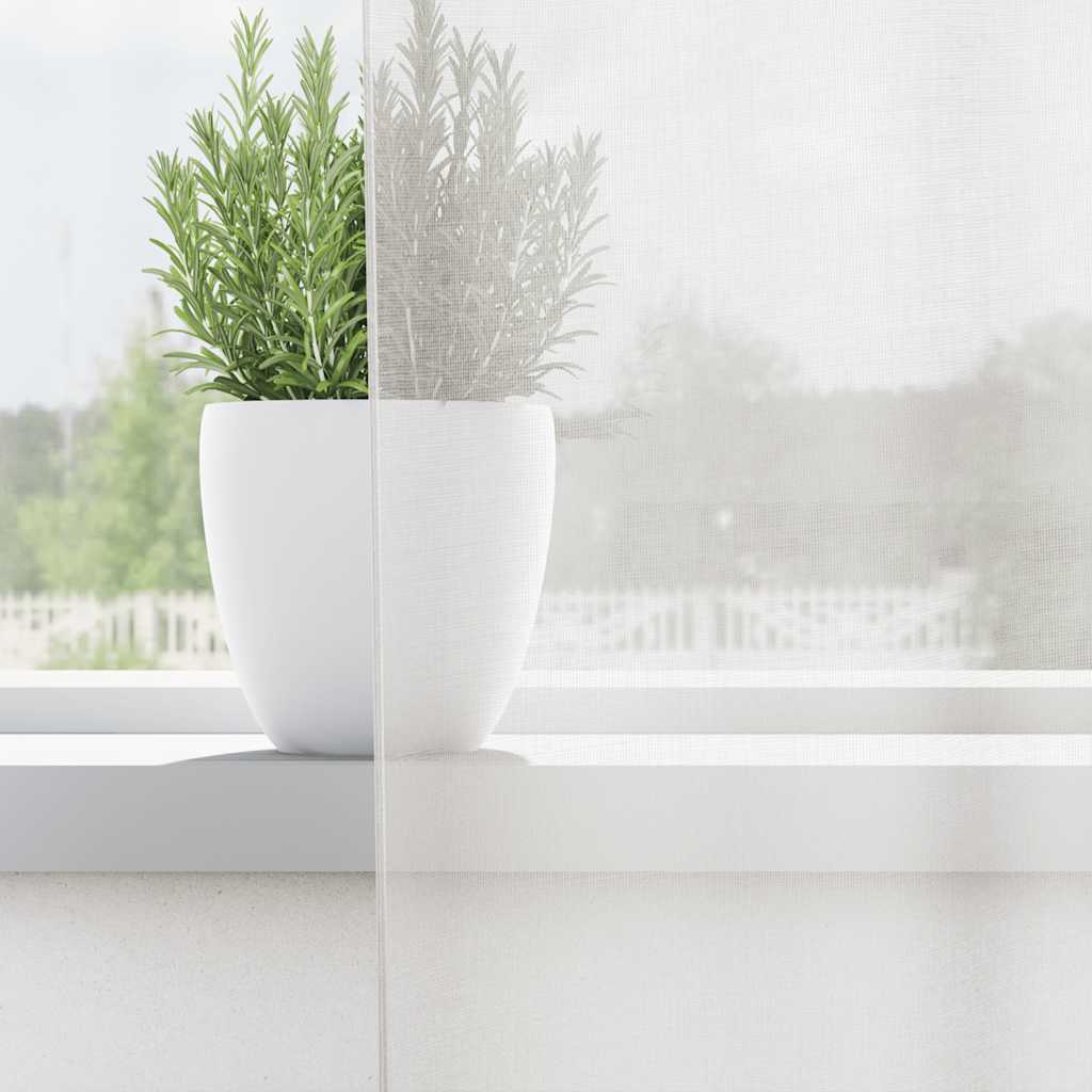 Κουρτίνες Voile με τσέπες ράβδου 2 τεμάχια Λευκό