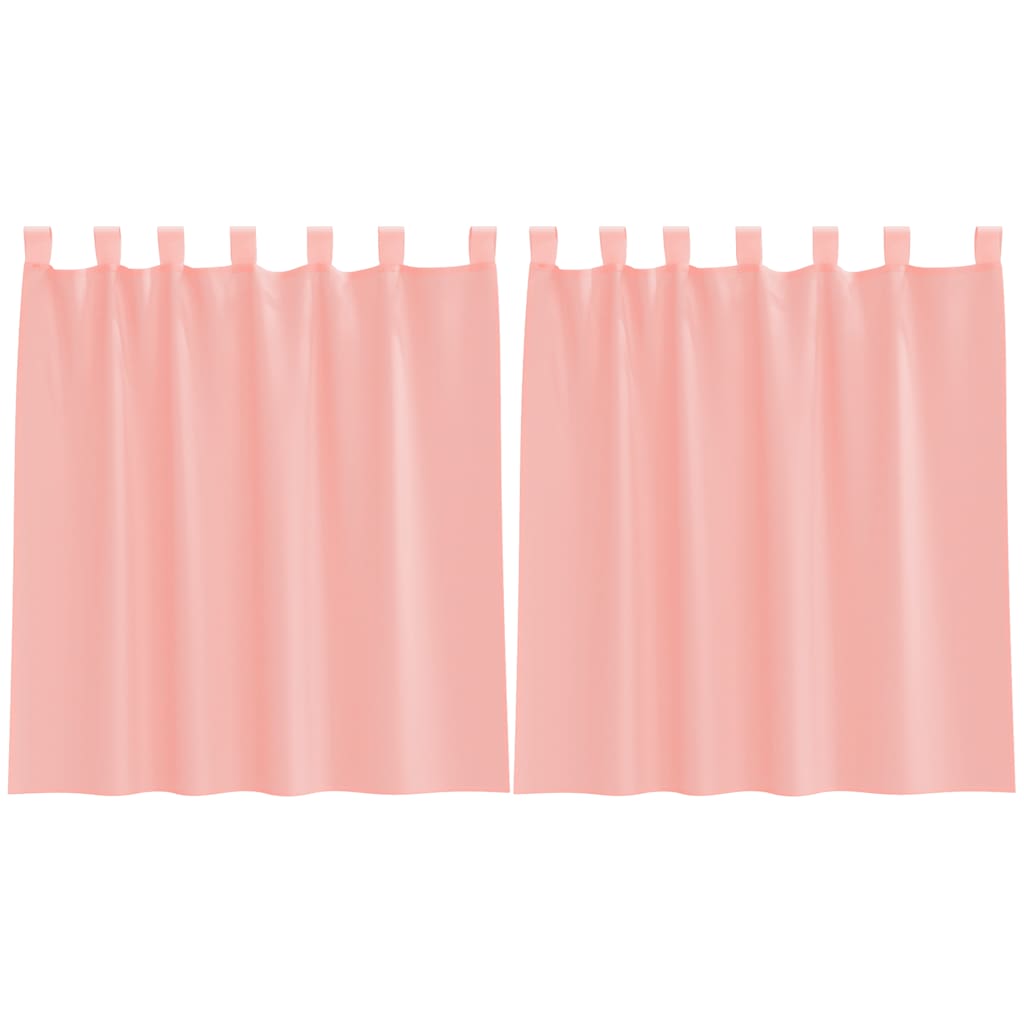 Κουρτίνες Voile με Θηλιές 2 τεμ. Ροζ 140x140 εκ. - Pakobazaar