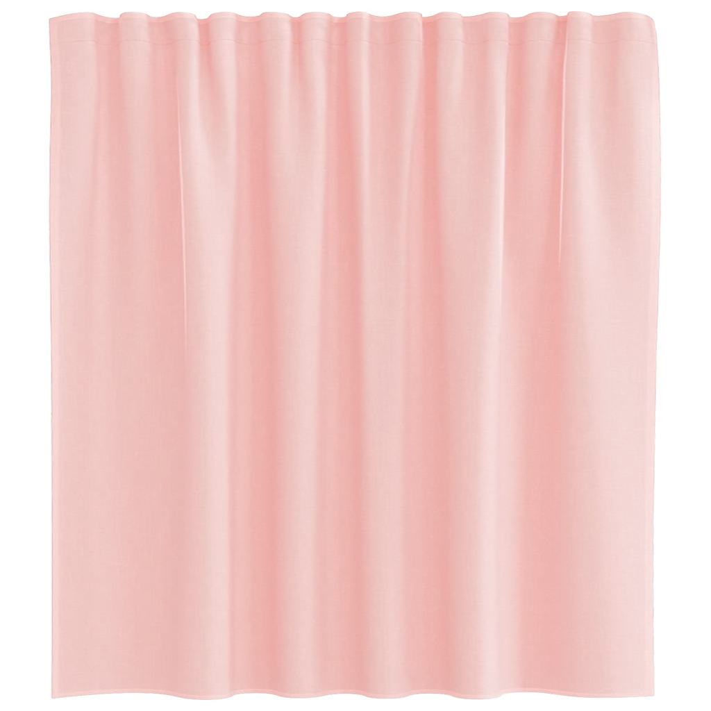 Κουρτίνες Voile με Θηλιές 2 τεμ. Ροζ 140x140 εκ. - Pakobazaar
