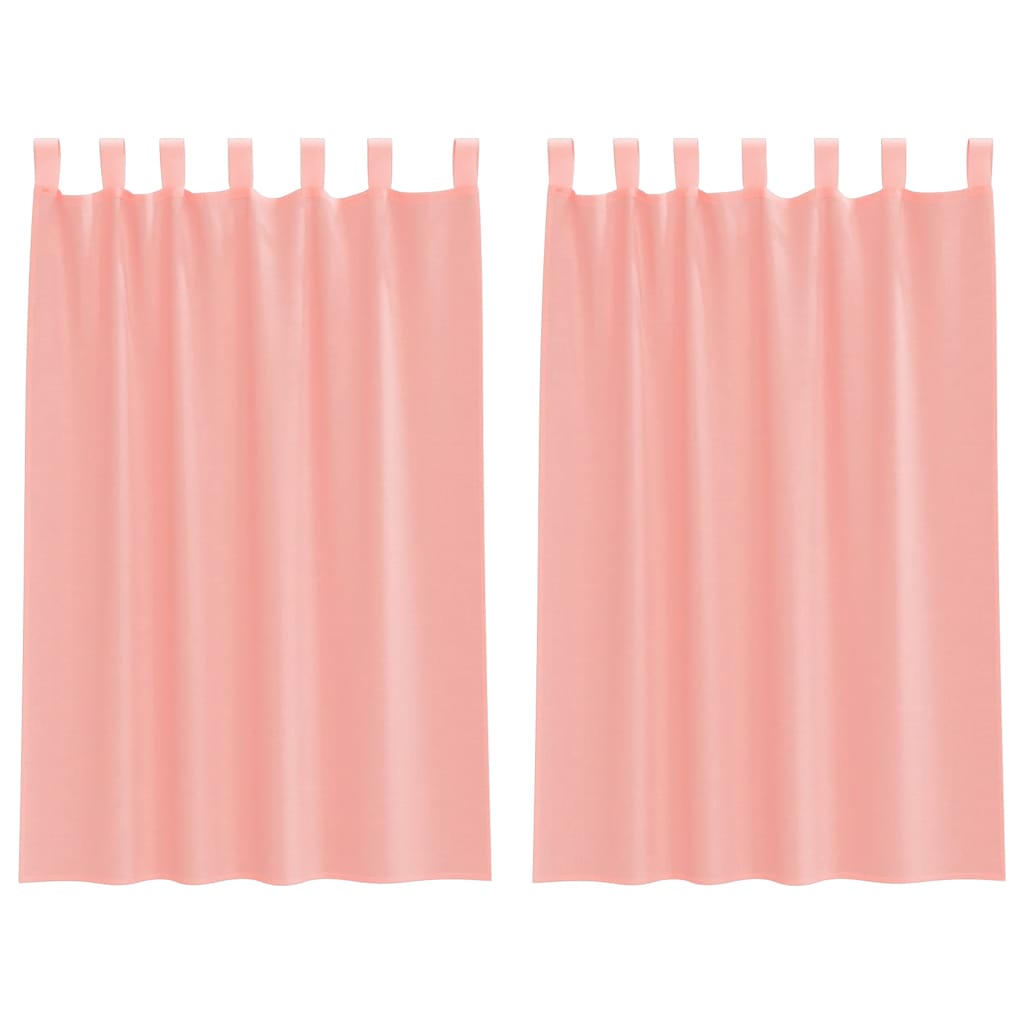 Κουρτίνες Voile με Θηλιές 2 τεμ. Ροζ 140x175 εκ. - Pakobazaar