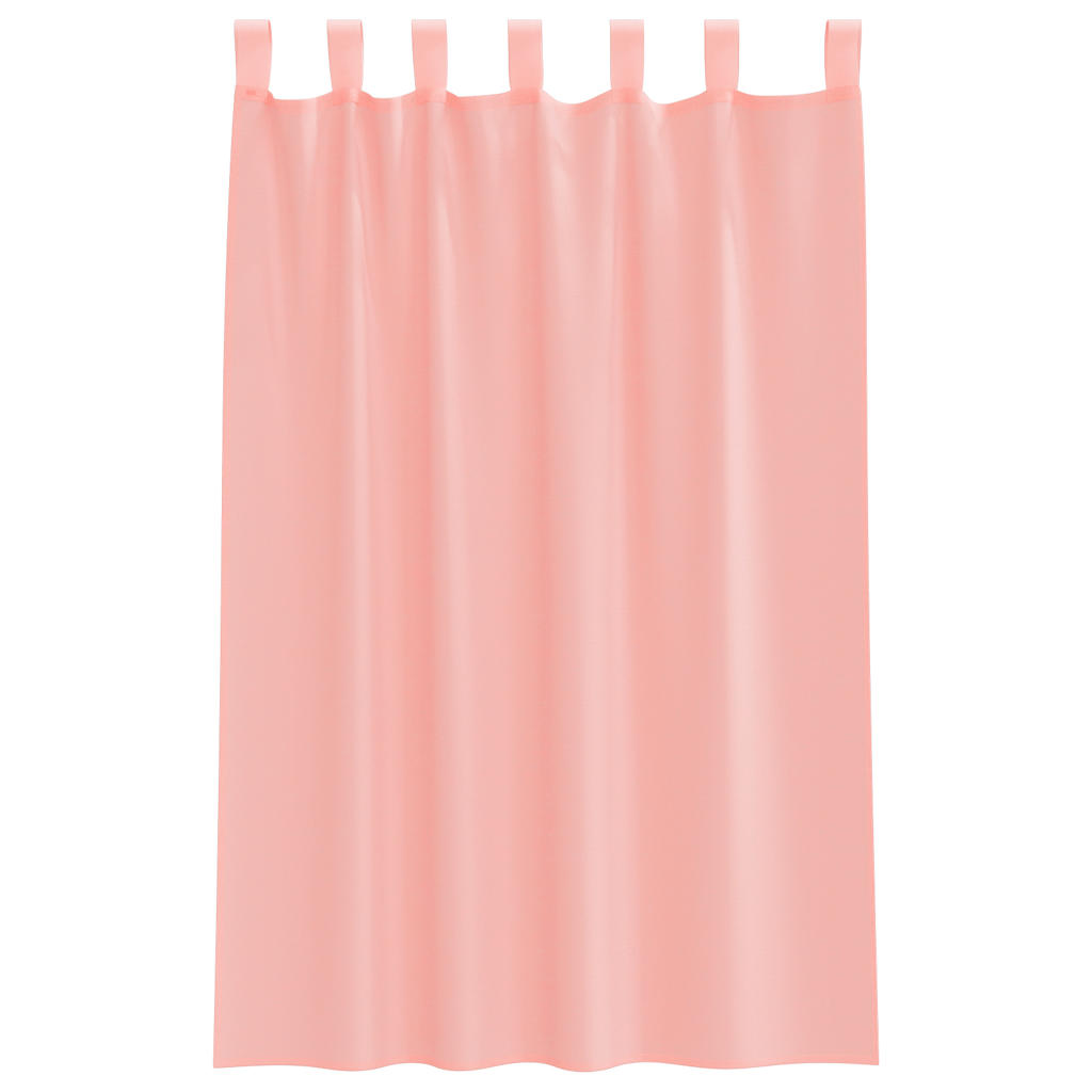 Κουρτίνες Voile με Θηλιές 2 τεμ. Ροζ 140x175 εκ. - Pakobazaar