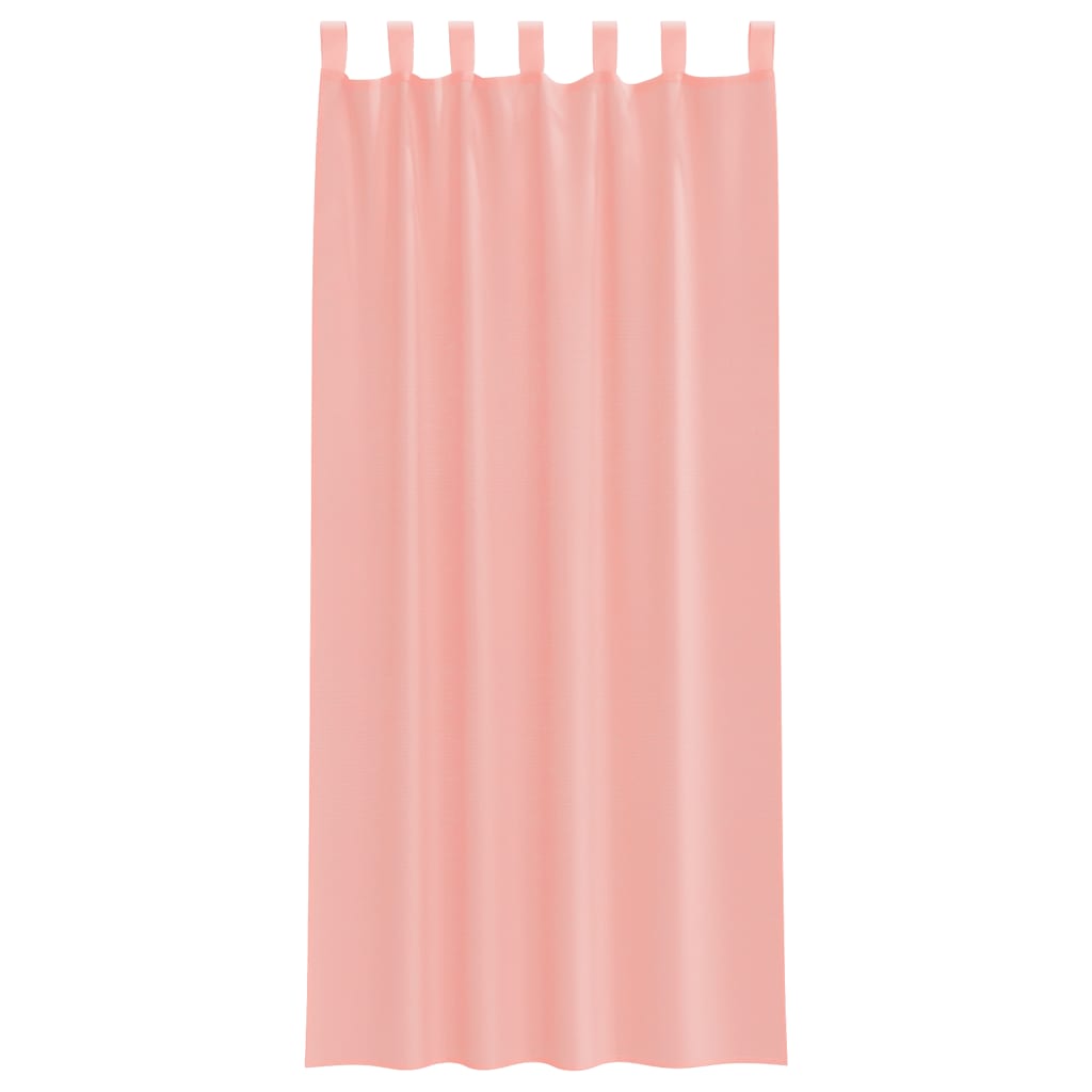 Κουρτίνες Voile με Θηλιές 2 τεμ. Ροζ 140x225 εκ. - Pakobazaar
