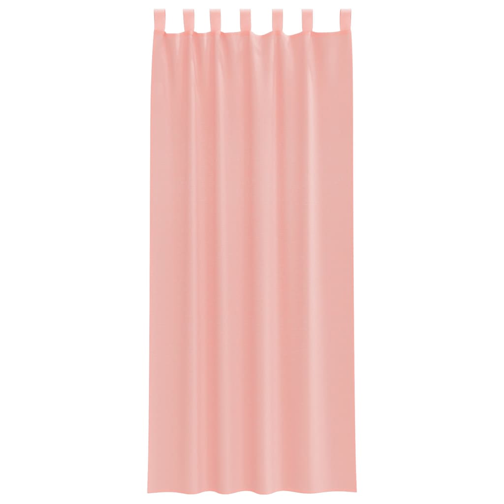 Κουρτίνες Voile με Θηλιές 2 τεμ. Ροζ 140x260 εκ. - Pakobazaar