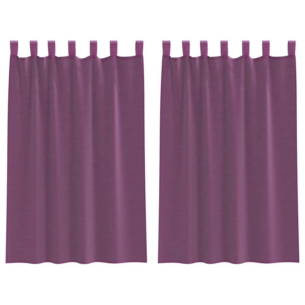 Κουρτίνες Voile με Θηλιές 2 τεμ. Μωβ 140x175 εκ. - Pakobazaar