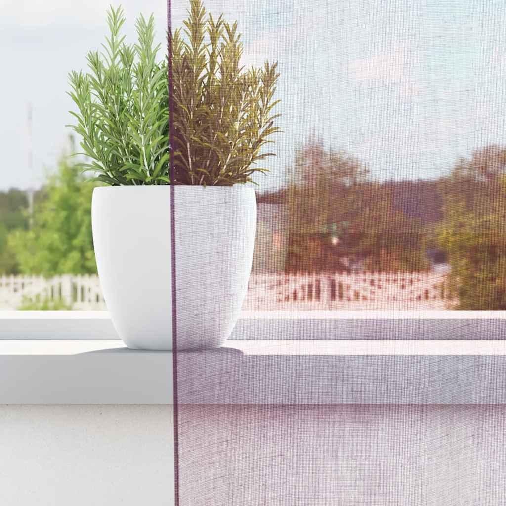Κουρτίνες Voile με Θηλιές 2 τεμ. Μωβ 140x175 εκ. - Pakobazaar