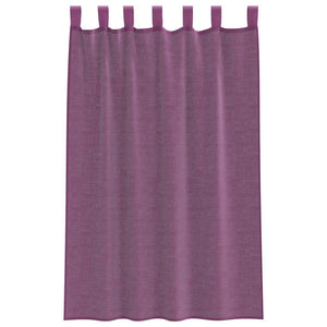 Κουρτίνες Voile με Θηλιές 2 τεμ. Μωβ 140x175 εκ. - Pakobazaar