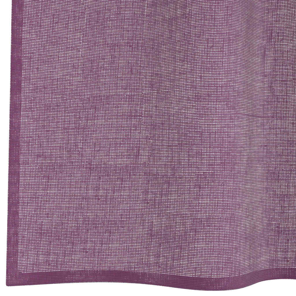Κουρτίνες Voile με Θηλιές 2 τεμ. Μωβ 140x175 εκ. - Pakobazaar