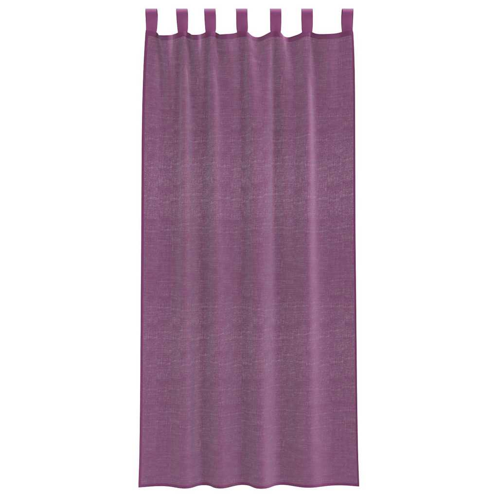 Κουρτίνες Voile με Θηλιές 2 τεμ. Μωβ 140x225 εκ. - Pakobazaar