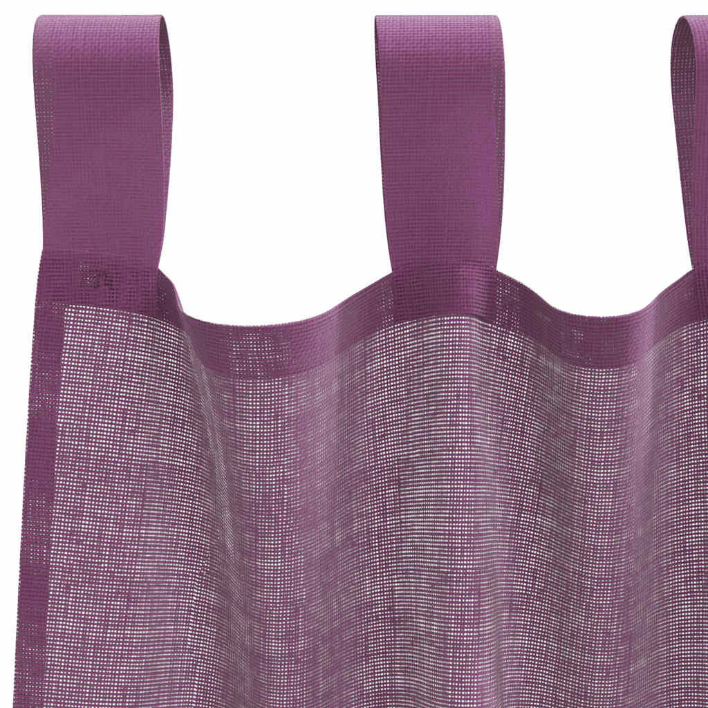 Κουρτίνες Voile με Θηλιές 2 τεμ. Μωβ 140x225 εκ. - Pakobazaar