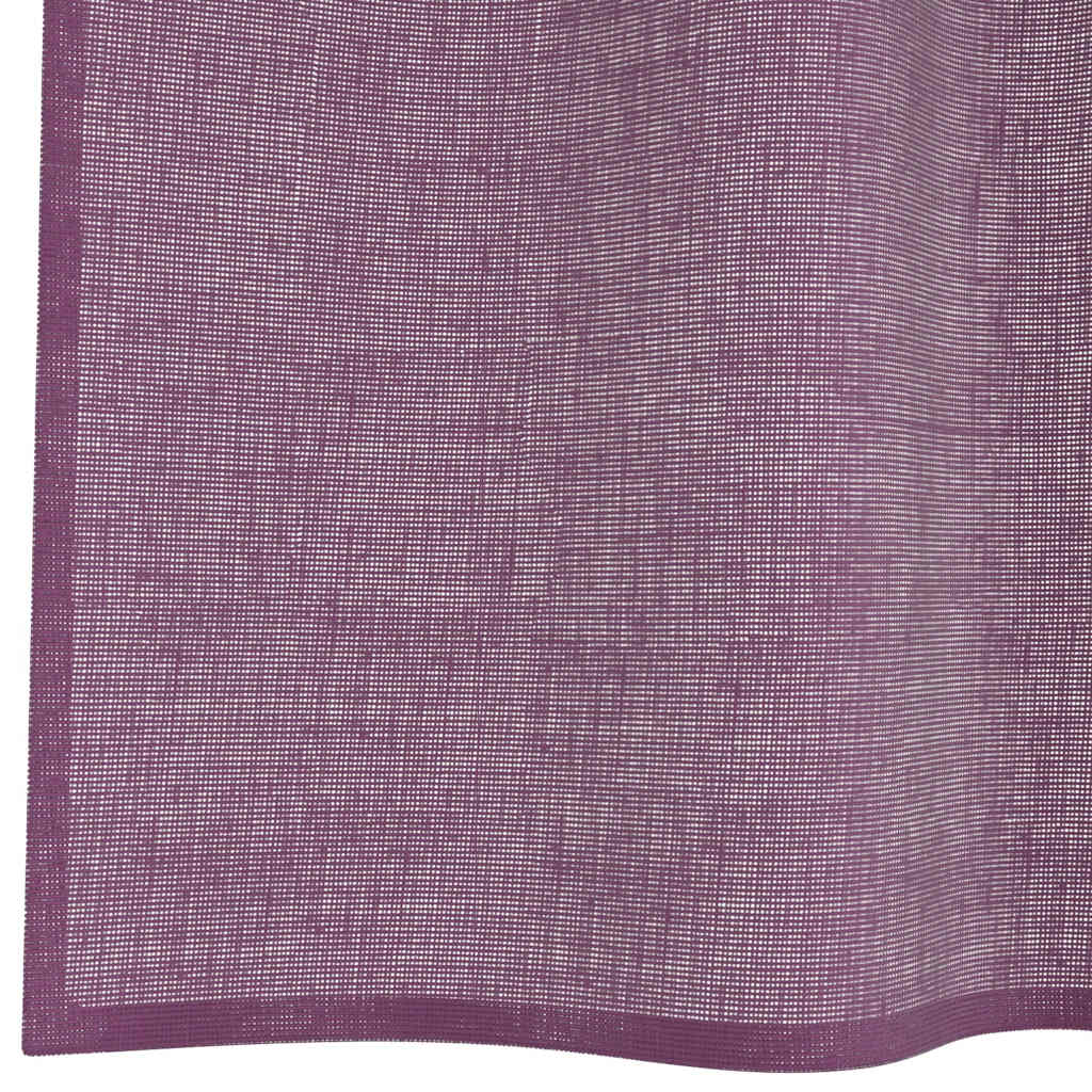 Κουρτίνες Voile με Θηλιές 2 τεμ. Μωβ 140x225 εκ. - Pakobazaar