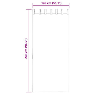 Κουρτίνες Voile με βρόχους 2 τεμάχια Μοβ 140x245 εκ.