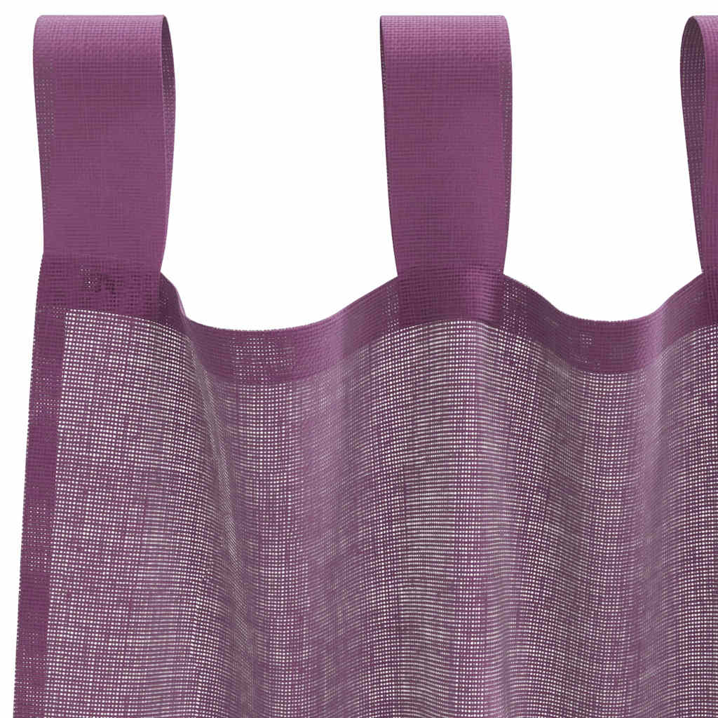 Κουρτίνες Voile με Θηλιές 2 τεμ. Μωβ 140x260 εκ. - Pakobazaar