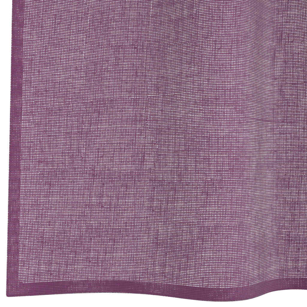 Κουρτίνες Voile με Θηλιές 2 τεμ. Μωβ 140x260 εκ. - Pakobazaar